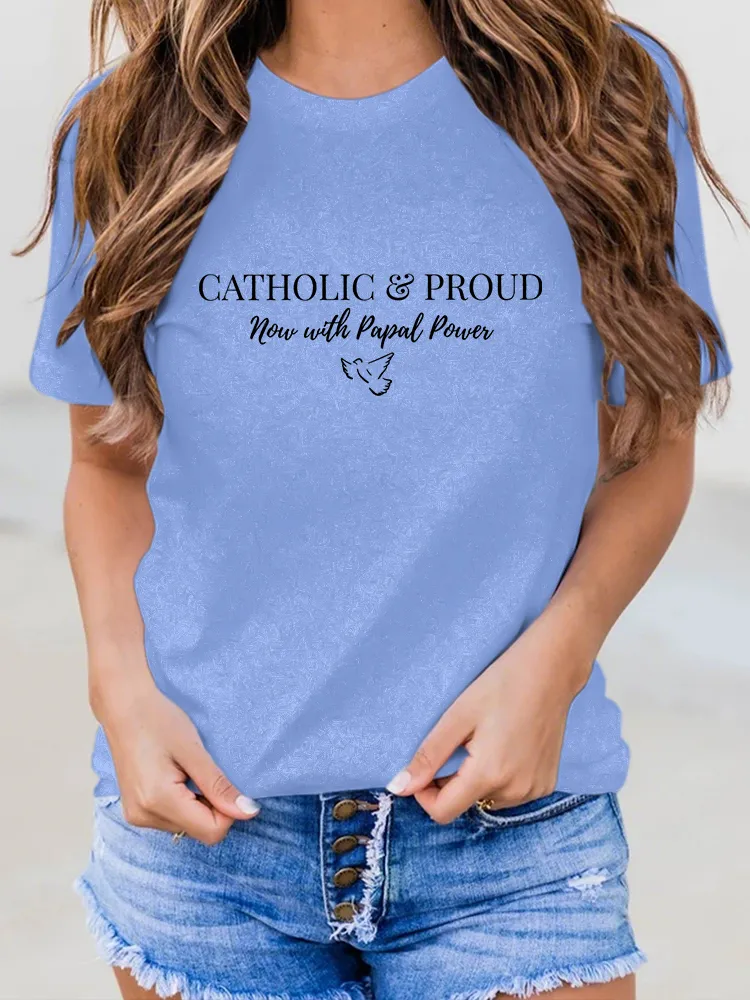 Women'S Honoring The New Pope Leo Xiv Round-Neck Short-Sleeved T-Shirt