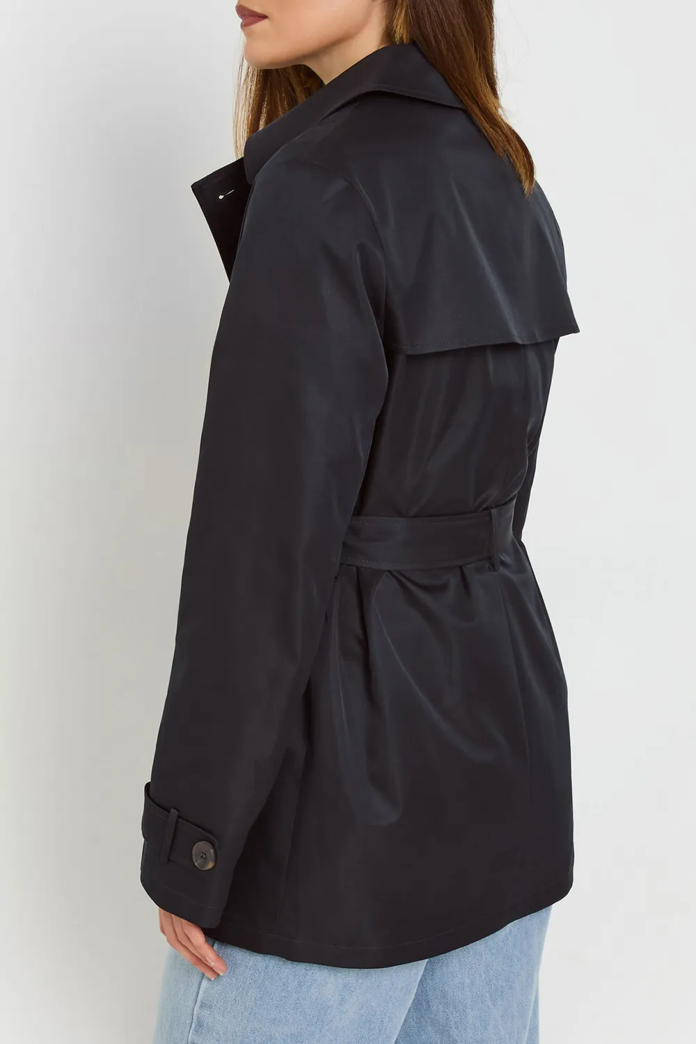 Casual Style Navy Blue Lined Coat