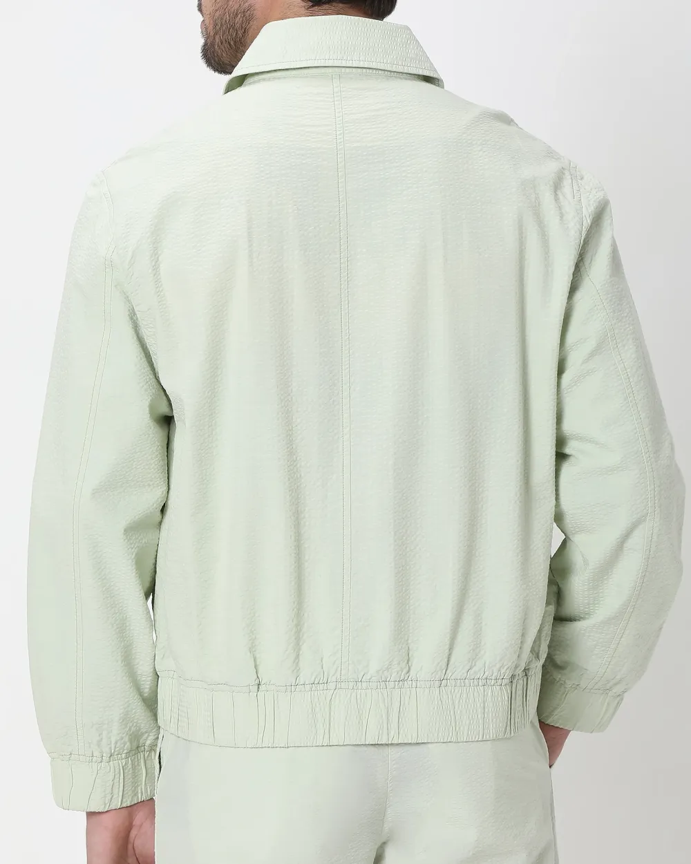 Versatile Comfortable Slim-Fit Light Green Cotton Jacket