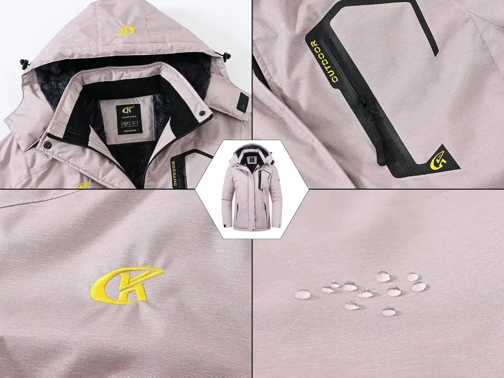 Women's Skiing Snowboarding Jackets Fleece Hood Mountain Snow Coat