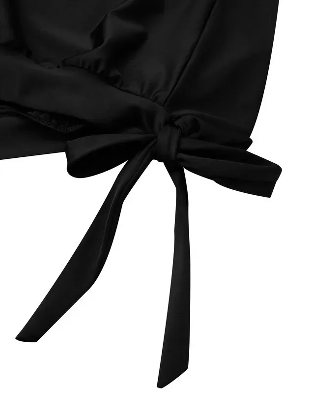 Simple Plain Knot Front Scoop Neck Tankinis Two-Piece Set