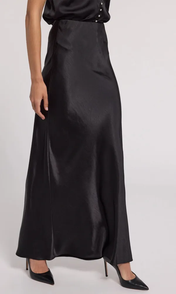 Luxe Satin Midi Skirt