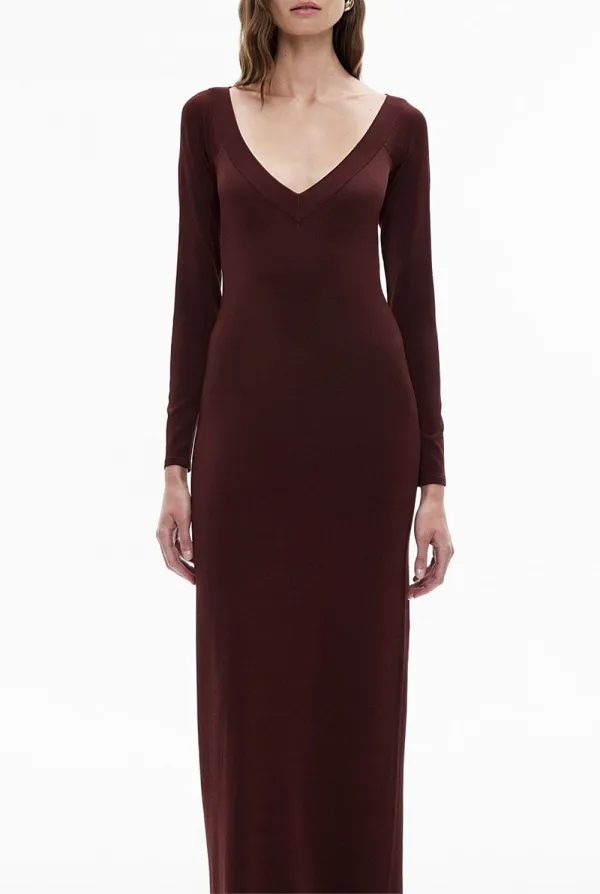 Loose Neck Knitted Figure-Hugging Dress