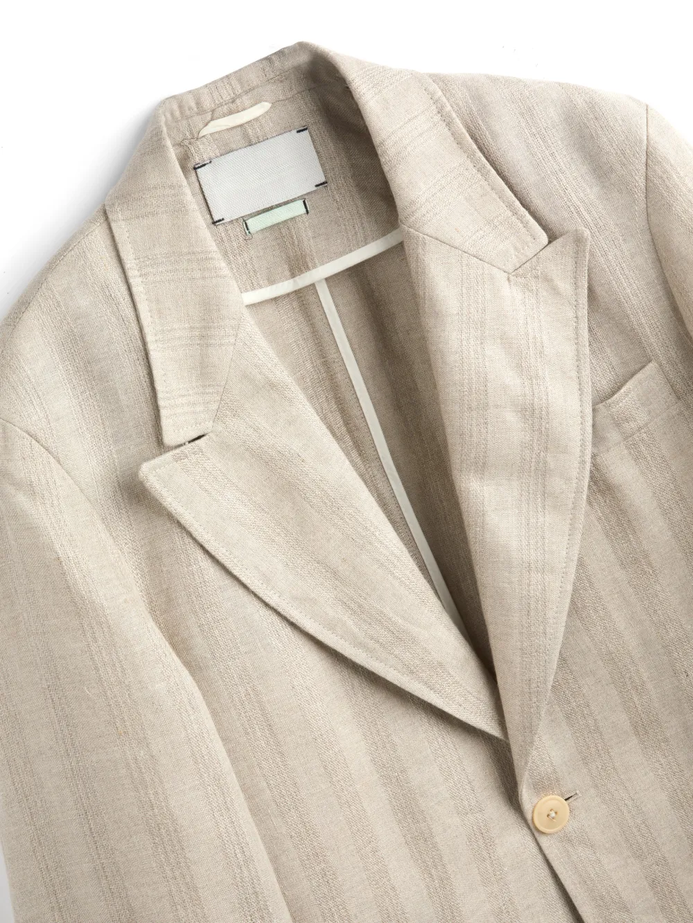 Sand Casual Style Lapel Linen Blazer