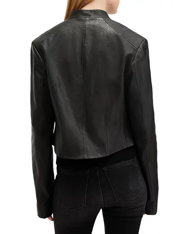 Stand Collar Casual Style Leather Jacket