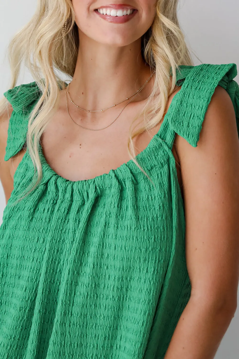Playful Style Green Textured Midi Dress