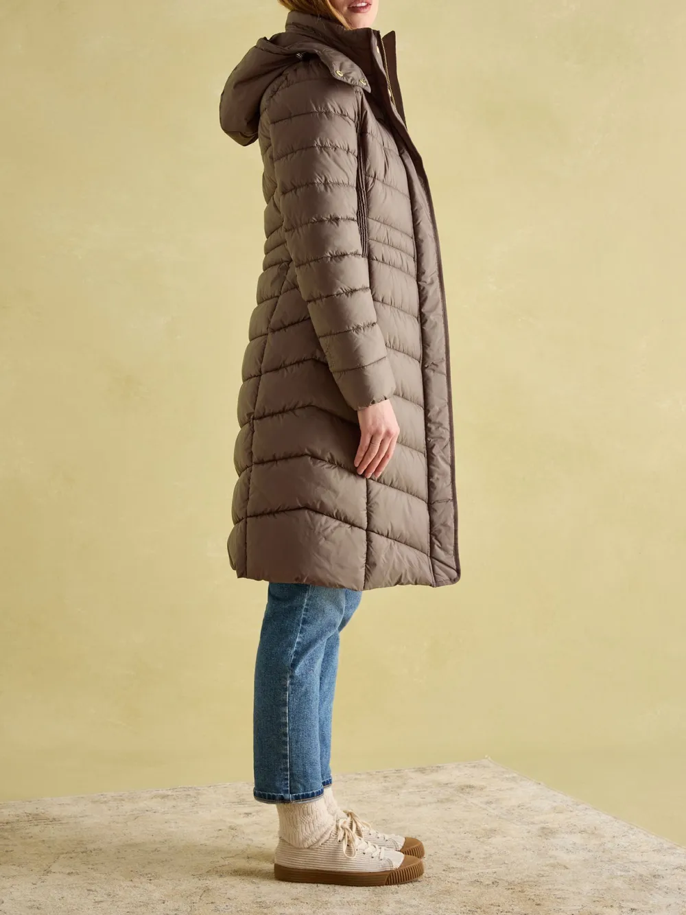 Neutral Showerproof Longline Padded Coat