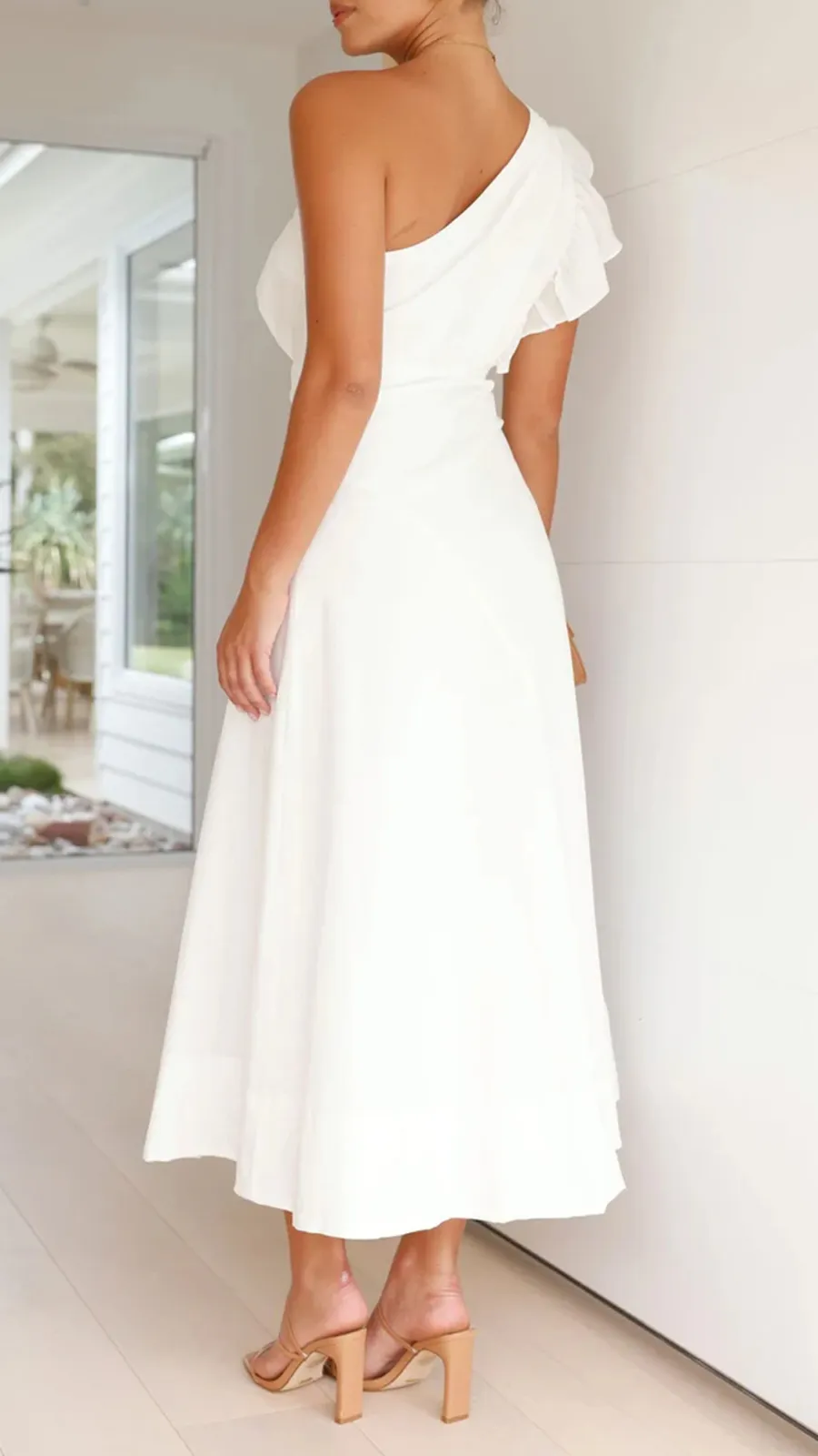 Ruffle Sleeve Midi Dress