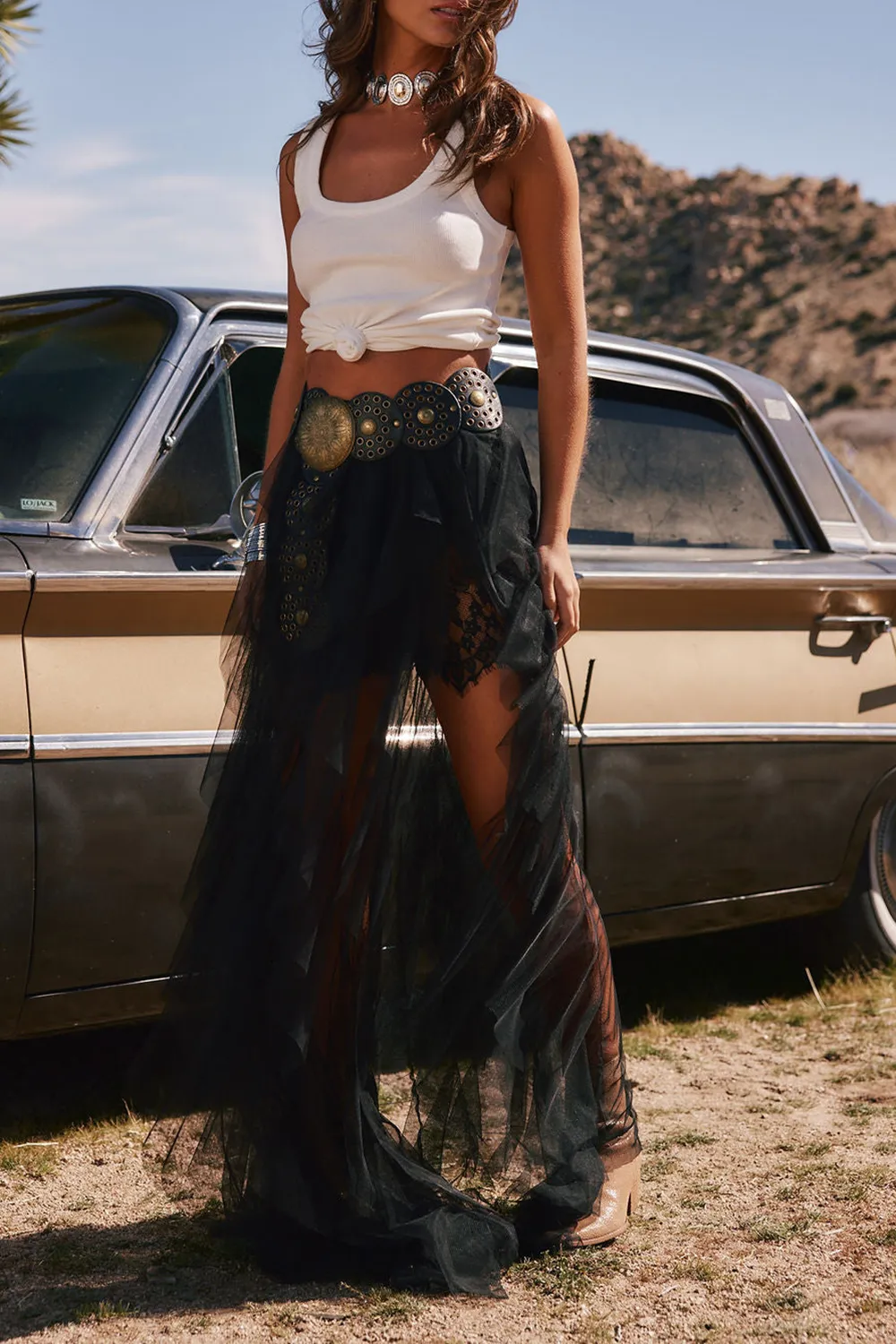 Rock Black Tulle Maxi Skirt