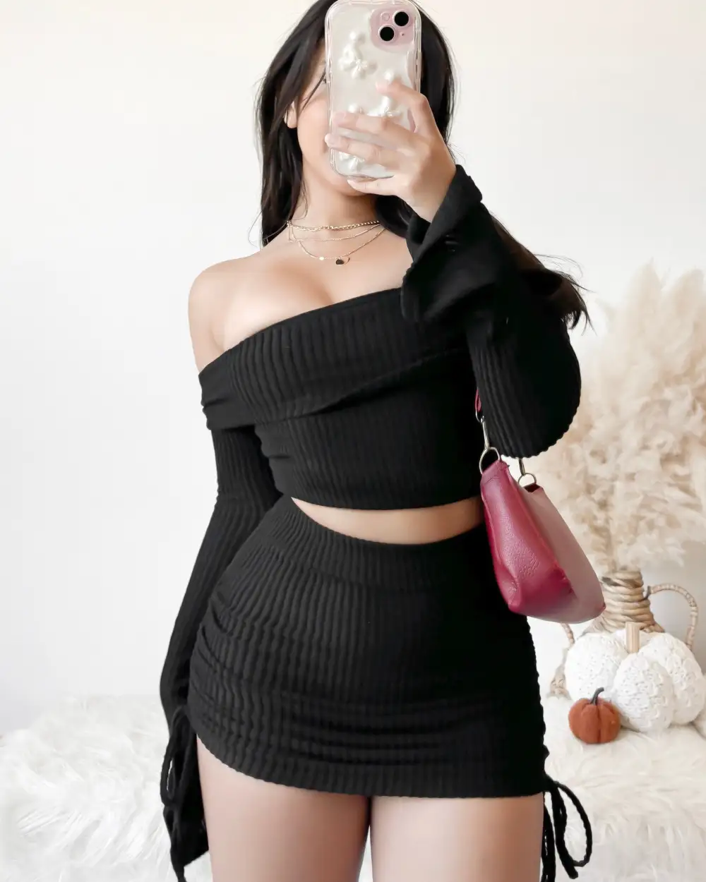 RESTOCKED! CHARLOTTE TWO PIECE SET (MOCHA)