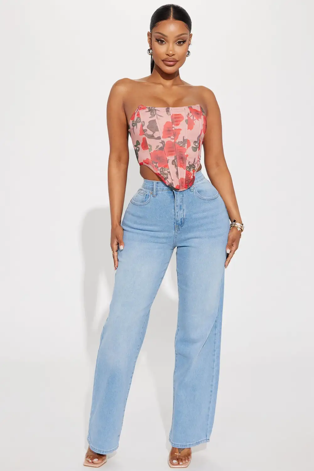 Hopeless Romantic Mesh Corset - Blush/combo