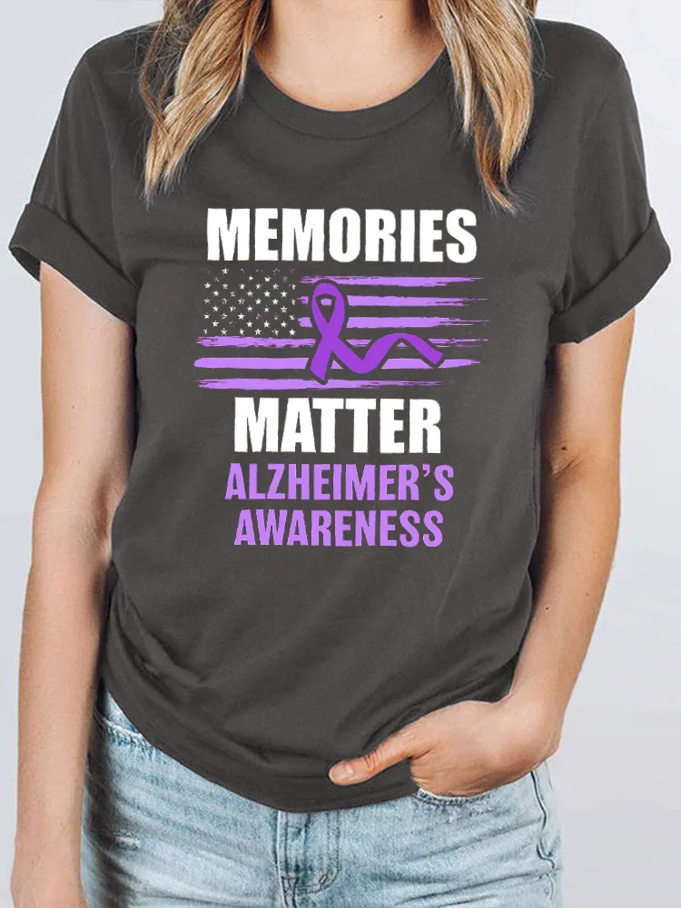 I Wear Purple For Alzheimer's Awareness Women's T Shirt