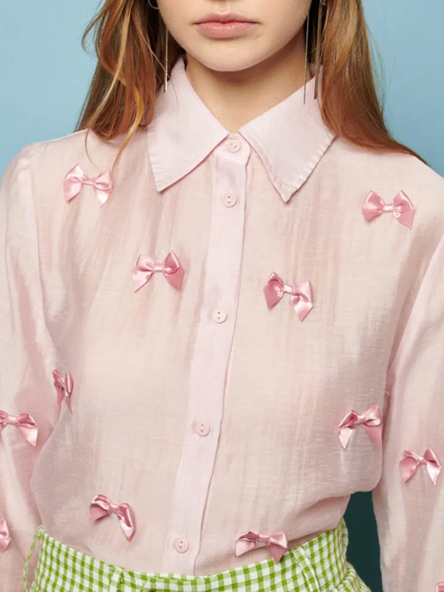Casual Style Bow Shirt
