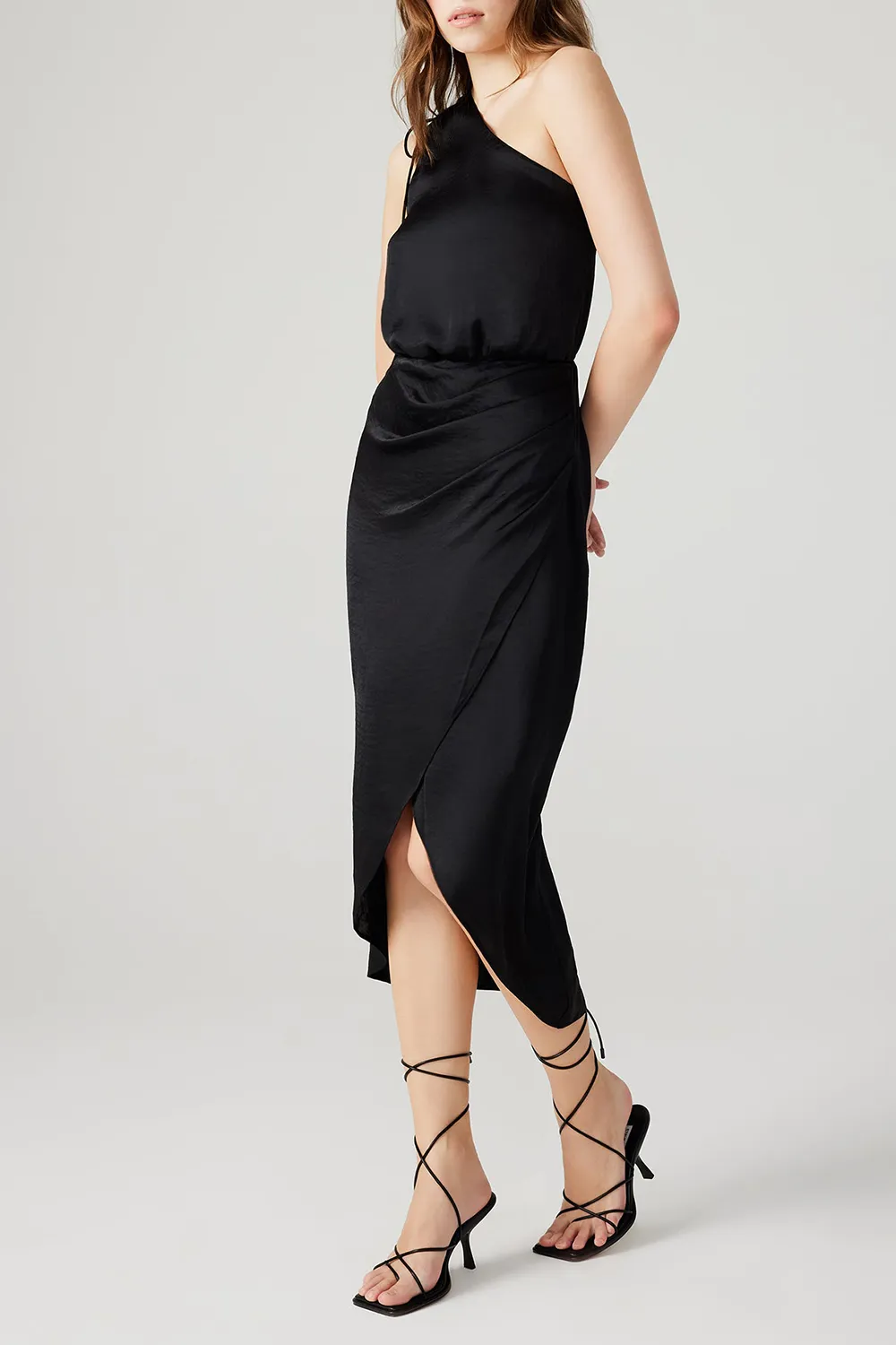 ONE SHOULDER DRESS BLACK