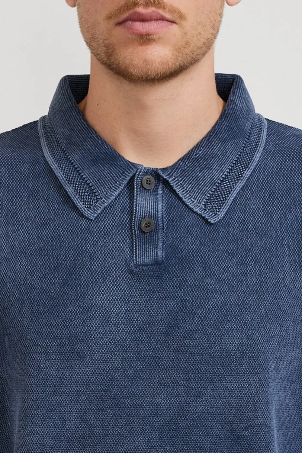 Rice Stitch Polo Midnight