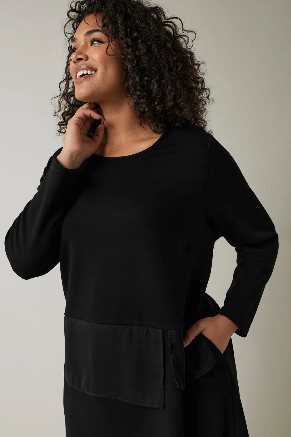 Evans Black 2 in 1 Shirt Dress