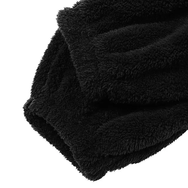 Women's Flannel Adult Onesies Onesie Pajamass Pajama for Adult Jumpsuits Nighty Pure Color Simple Comfort Party Home Christmas  Warm Gift Hoodie Long Sleeve Fall Winter Black