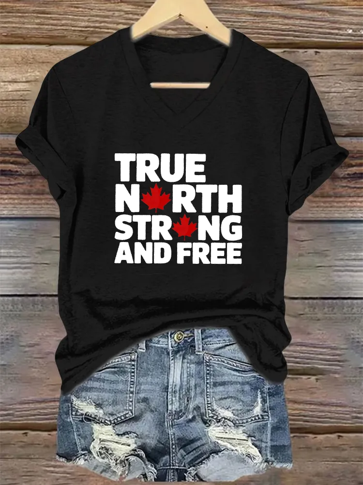 Women'S True North Strong And Free T-Shirt
