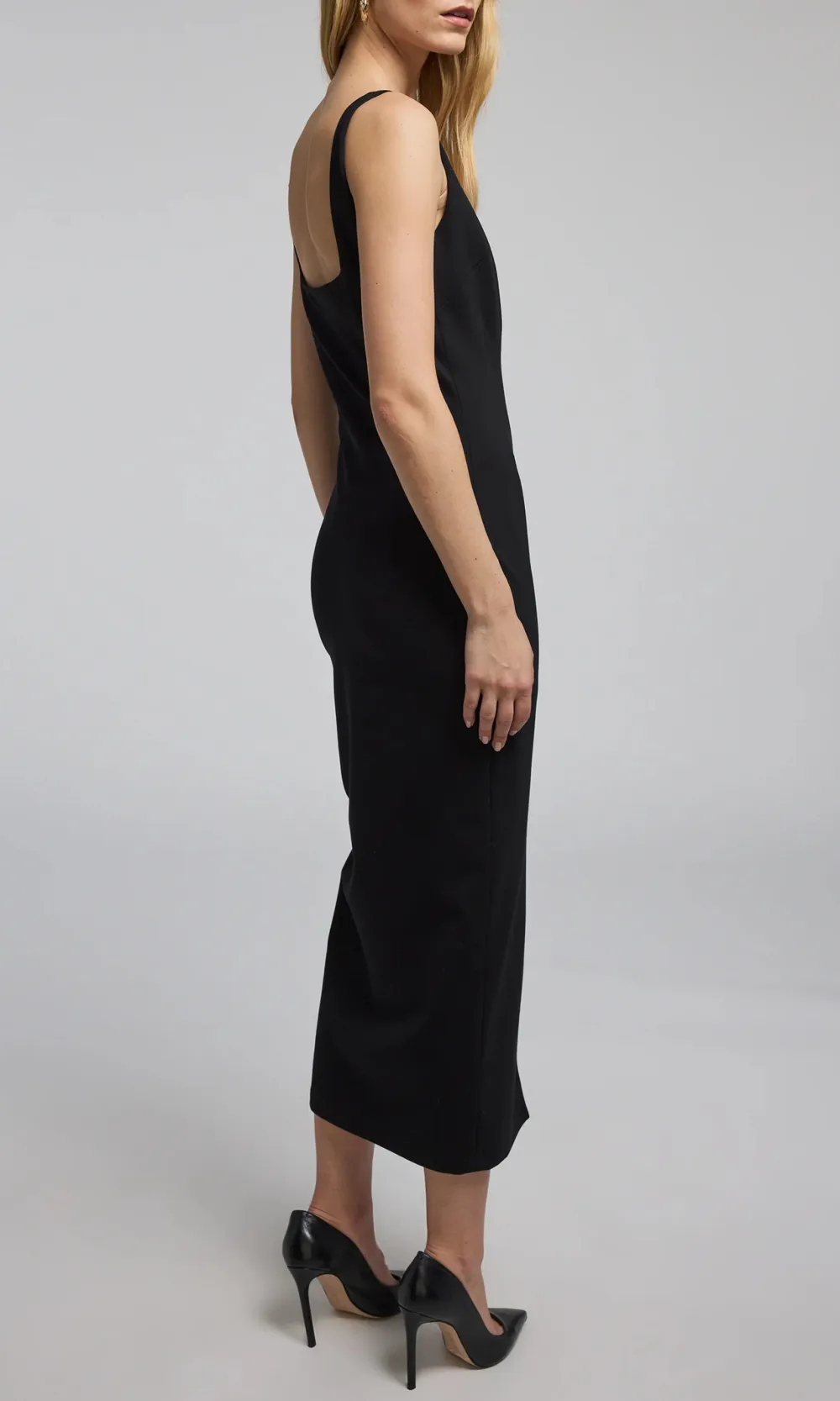 Slit Sleeveless Midi Dress