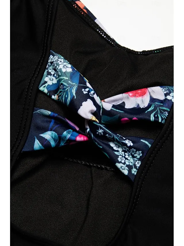 Cross Back Floral Onepiece Swimsuit