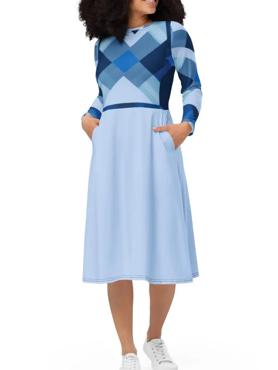 Classic Plaid Midi Dress