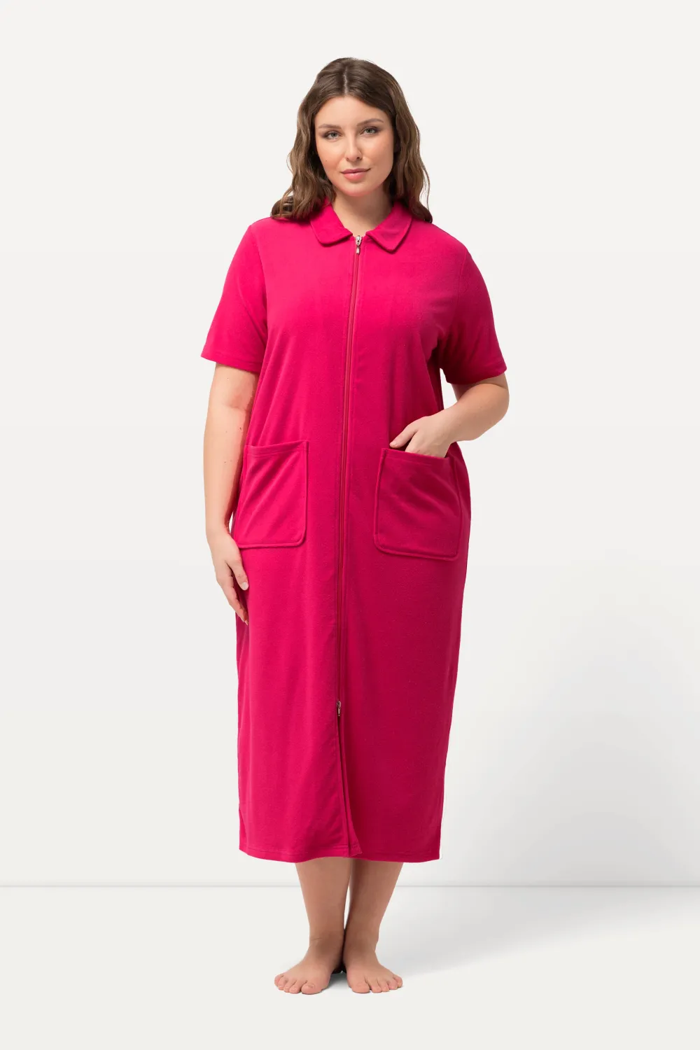 Zip Front Long Terry Bathrobe