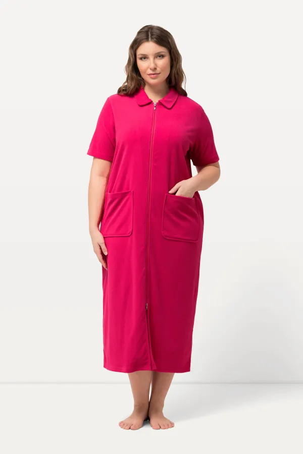 Zip Front Long Terry Bathrobe
