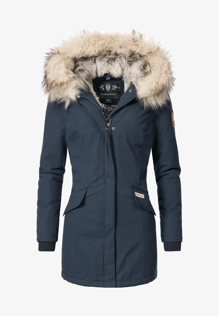 Plain  parka coat pink