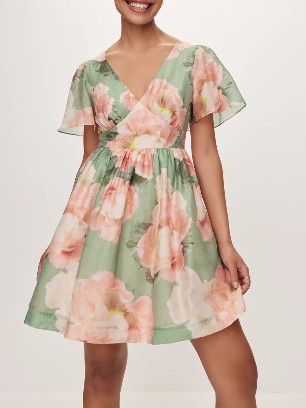 V-Neck Daily Mini Dress