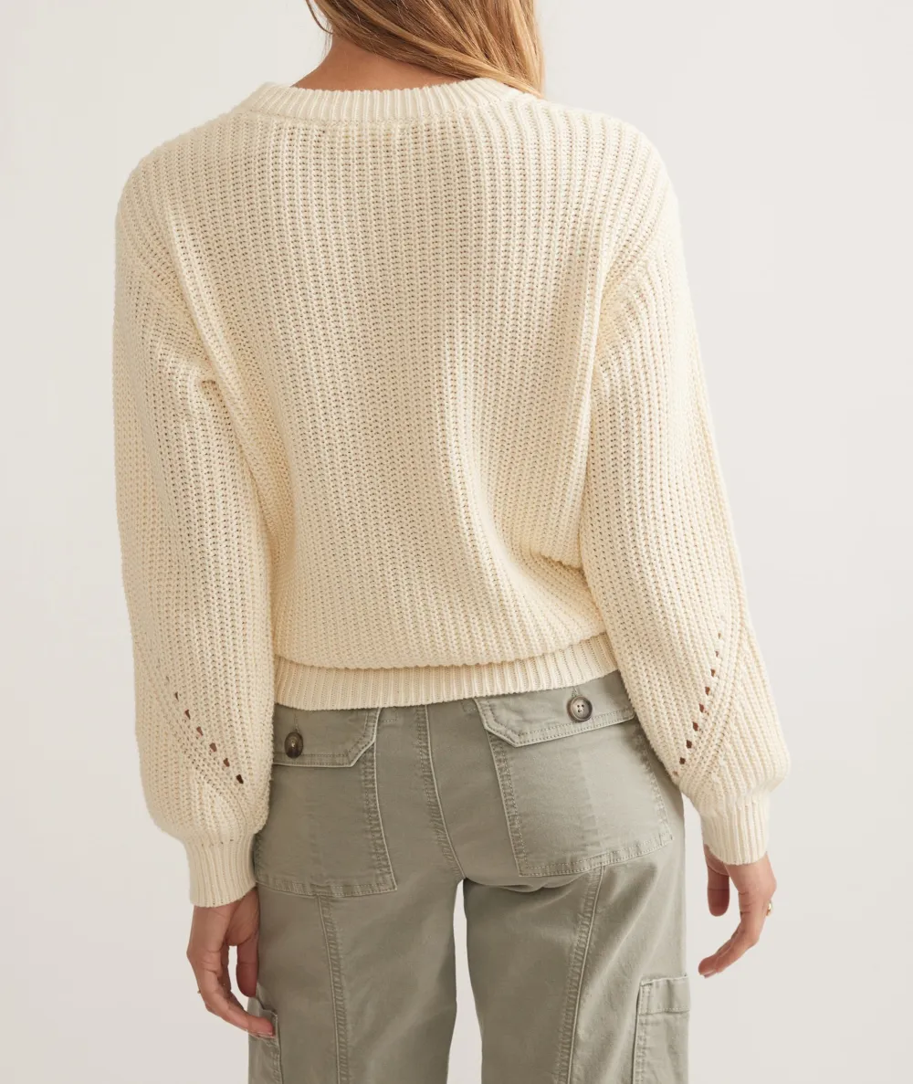 Long Sleeve Openwork Knit Sweater