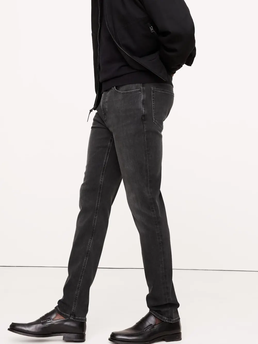 Slim Fit Dark Gray Wash Stretch Fiber Men's Shorts