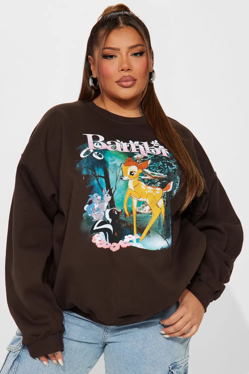 Bambi Crew Neck Sweatshirt - Brown