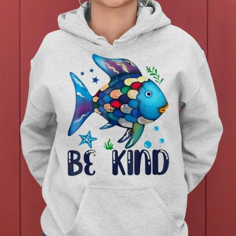 Be Kind Rainbow Fish World Book Day Rainbow Scale Fish Women Hoodie