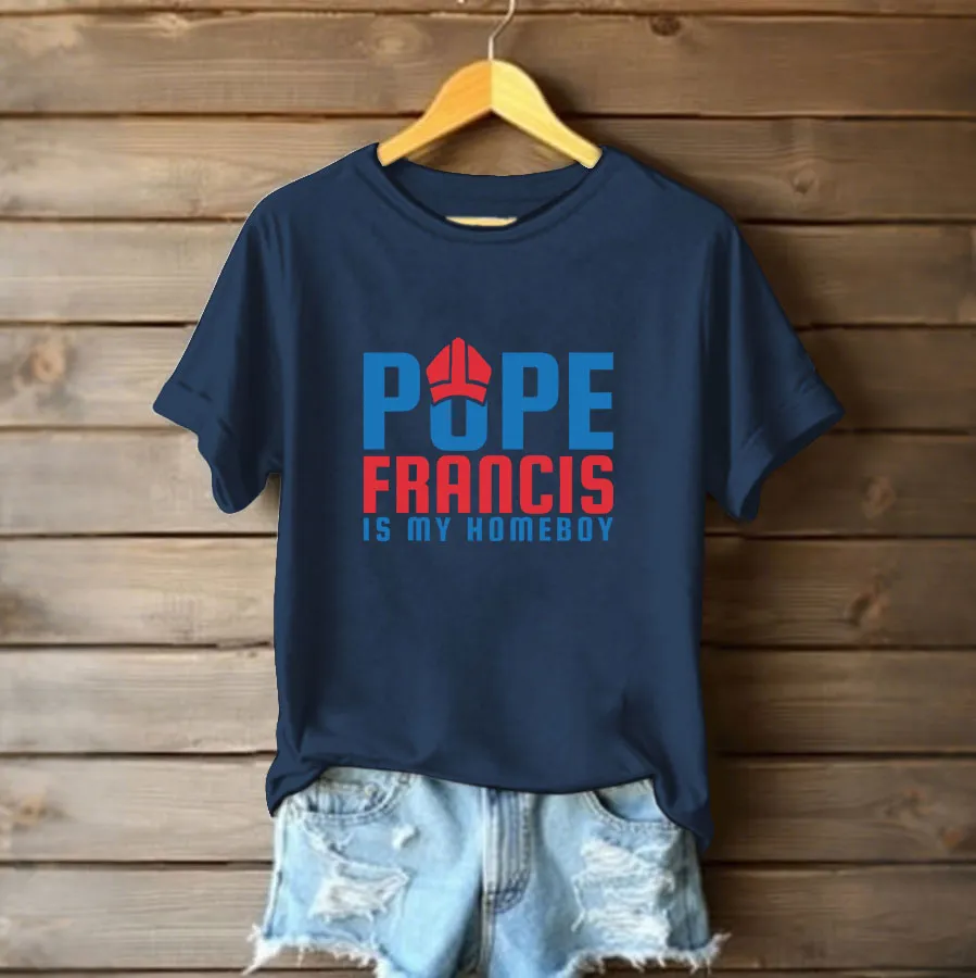 Women's Pf Is My Homeboy Print Short Sleeve Round Neck Cotton T-Shirt