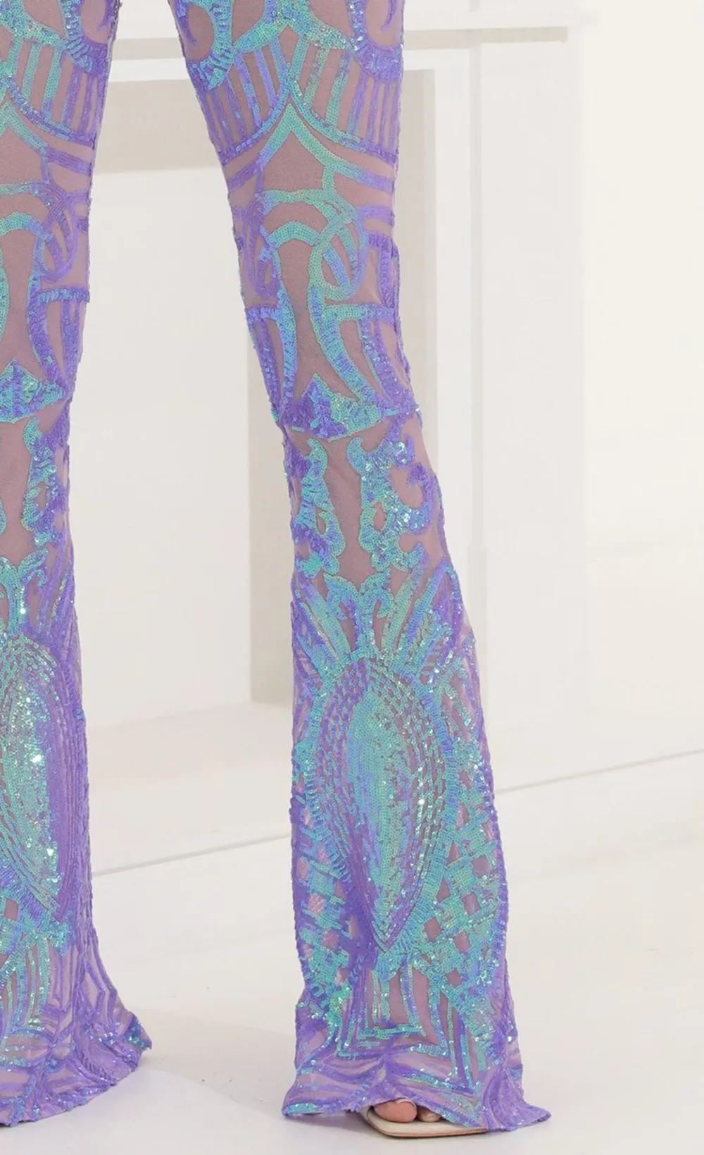 Sequin Two Piece Set in Purple Iridescent