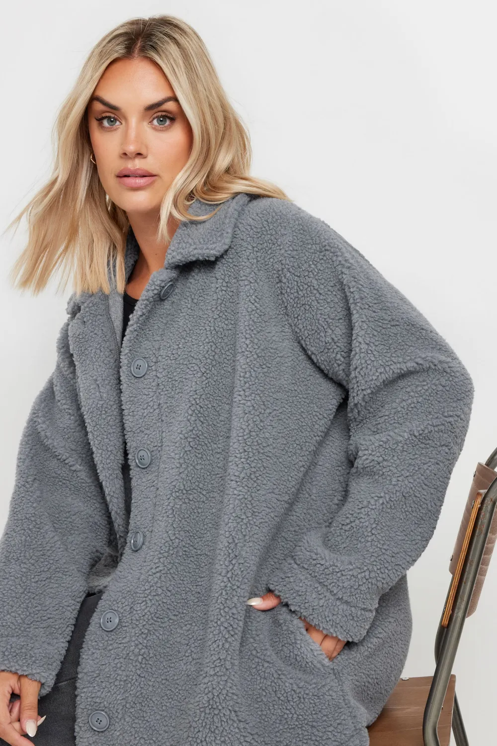 YOURS Curve Black Teddy Fleece Jacket