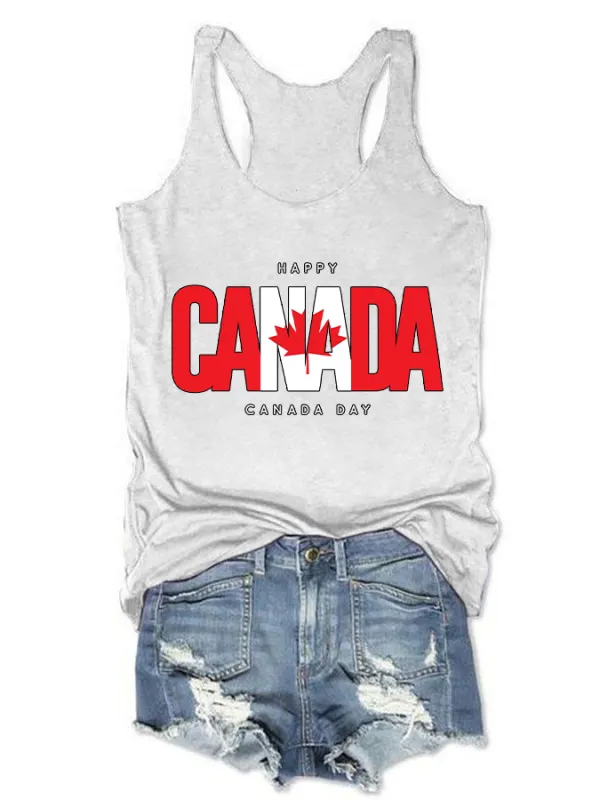 Women's Happy Canada Day Crew Neck Vest