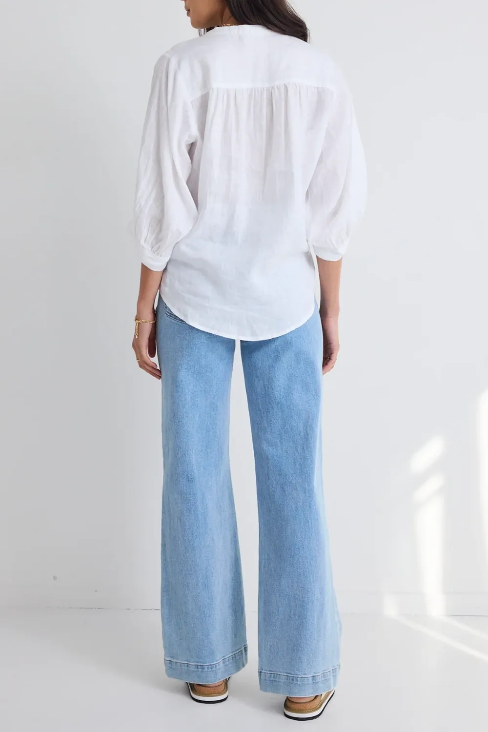 Light Blue High - Rise Wide - Leg Jeans