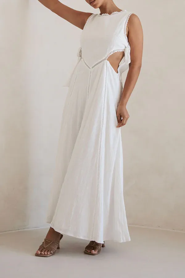 Cut Out Sleeveless Maxi Dress