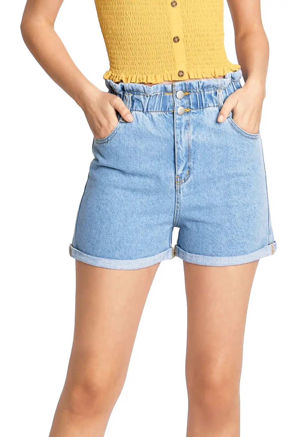 Classic Denim Paperbag Shorts
