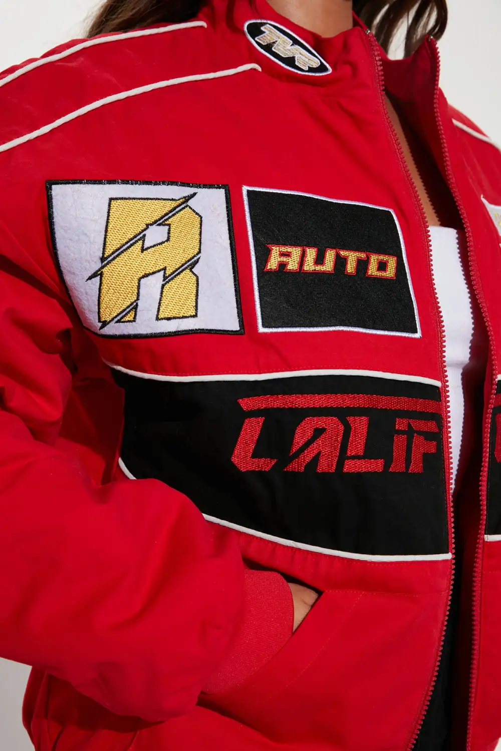 Racing Cali Bomber Jacket - Red