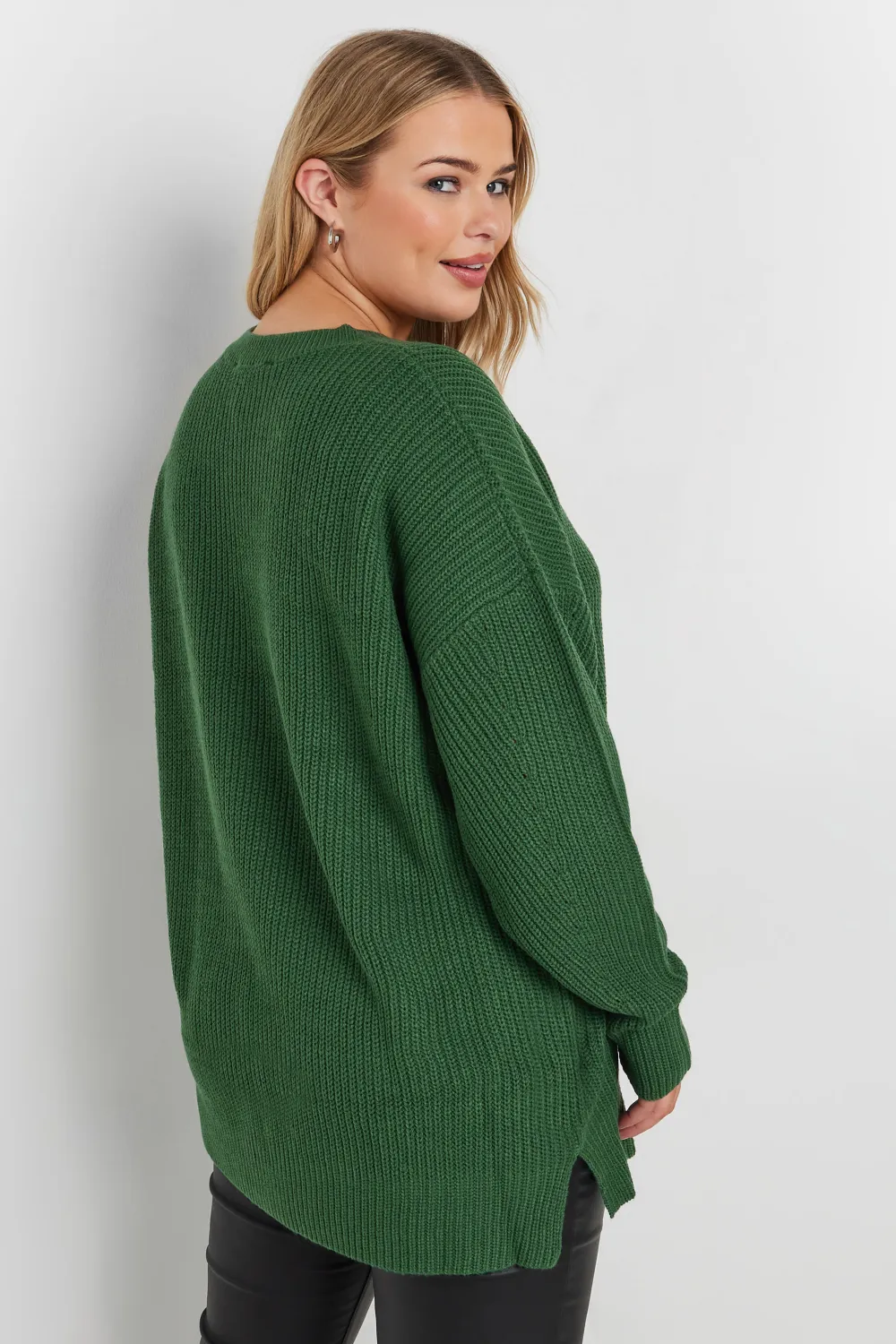 YOURS Curve Grey Drop Shoulder Knitted Jumper