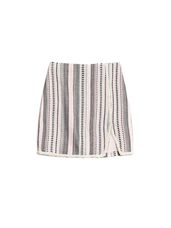 Casual Regular Tweed Mini Skirt