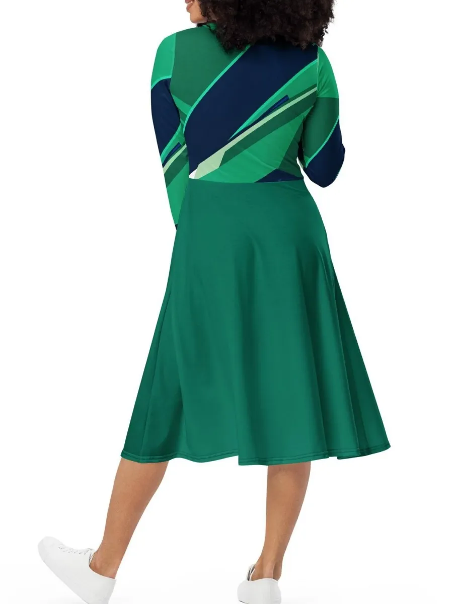 Geometric Round Neck Dress