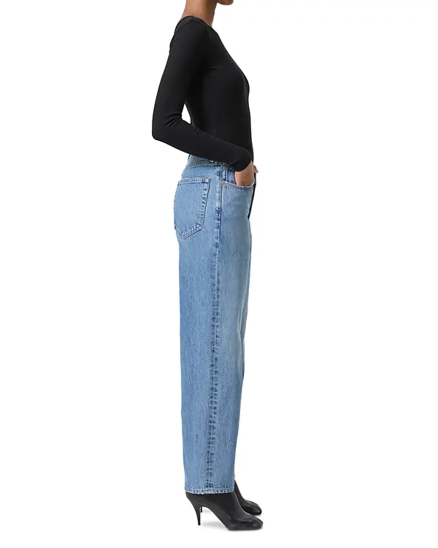 V-Waist High Rise Baggy Jeans