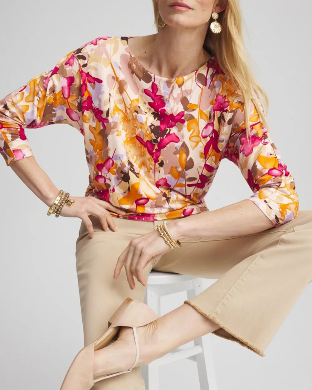 Floral Banded-Hem Top