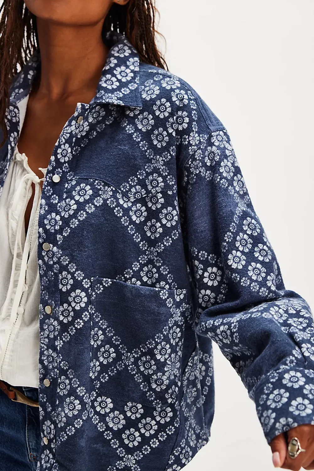 Bandana Print Button Front Shirt