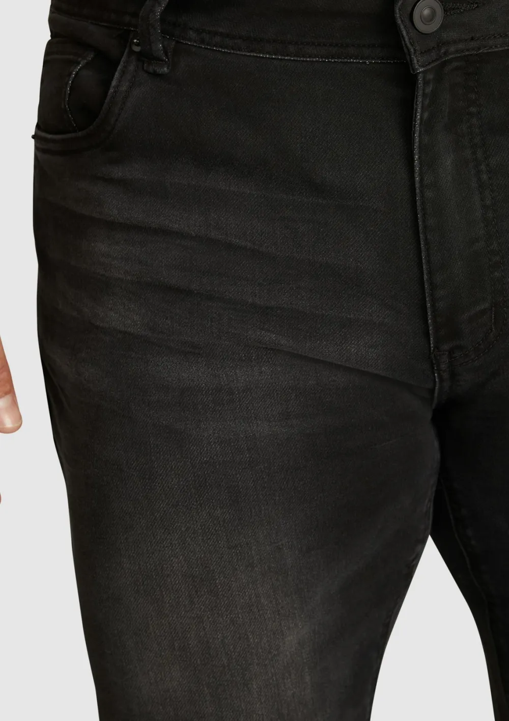 BLACK REGULAR STRETCH JEAN