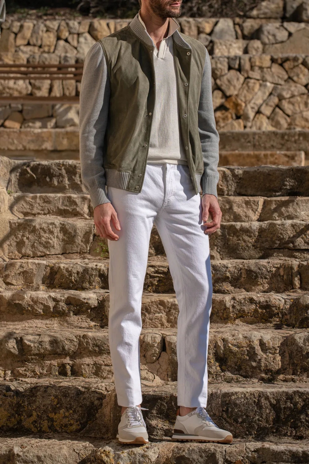 Sage Suede Knit Bomber