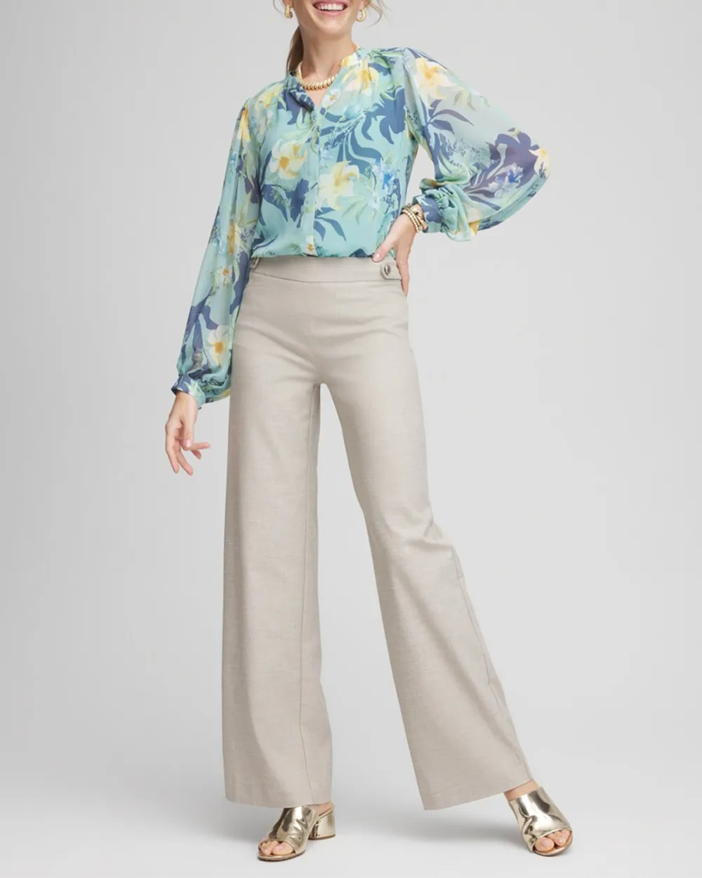 High Waisted Wide Leg Trousers